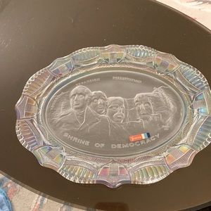 American Milestones by Fostoria, Mt Rushmore Limited Edition Crystal Plate